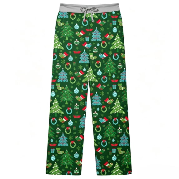 Aideaone Girls Christmas Pajama Pants Holiday Sleepwear Loose Fit Lounge Pants 7-14 Years