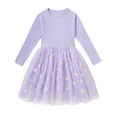 thumbnail image 1 of Aideaone Girls Dresses Long Sleeve Tutu Dress Fluffy Tulle Fall Winter Dresses Purple 4-8 Years, 1 of 6