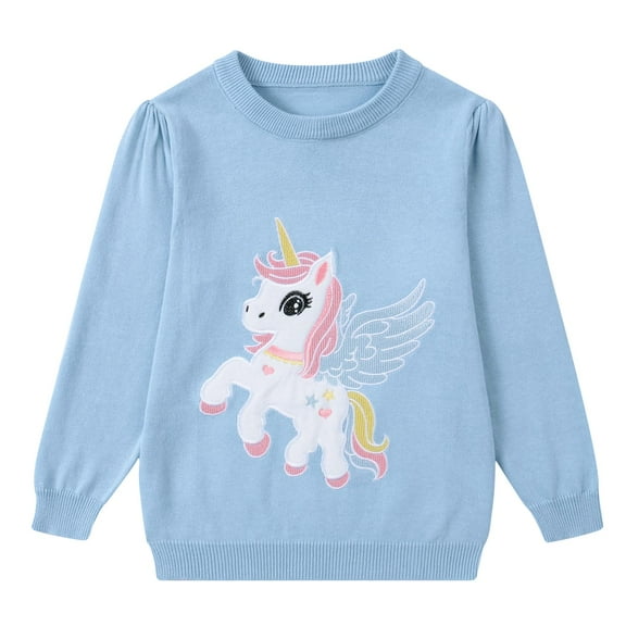 Aideaone Girls Toddler Sweater Long Sleeve Crewneck Pullover Knit Winter Fall Clothes 3-7 Years