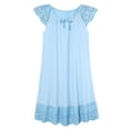 thumbnail image 1 of Aridak Girls Nightgowns Cute Princess Sleepwear Flutter Sleeve Pajamas Nightie Dress Blue 5-12 Years, 1 of 7