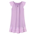 thumbnail image 1 of Aridak Girls Nightgowns Cute Princess Sleepwear Flutter Sleeve Pajamas Nightie Dress Purple 5-12 Years, 1 of 7