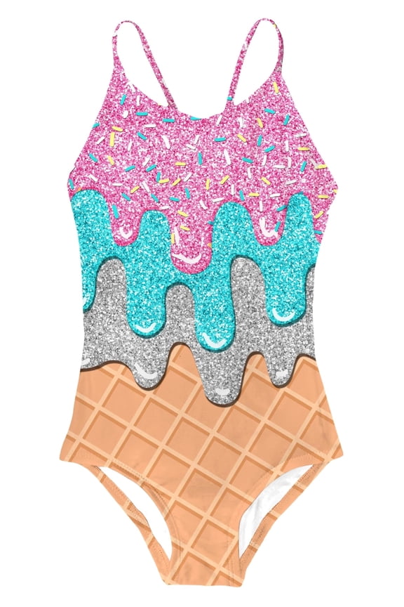Girls One Piece Swimsuits Quick Dry Beach Swimwear Bathing Suit 3-12 Years