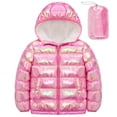 thumbnail image 1 of Aideaone Girls Puffer Jacket Packable Hooded Warmth Padded Winter Coat Metallic Shine Outerwear 10-12Years, 1 of 8