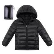 Girls Puffer Jacket Packable Lightweight Down-Alternative Hooded Winter Coat Shiny Outerwear for Kids 4-12Years