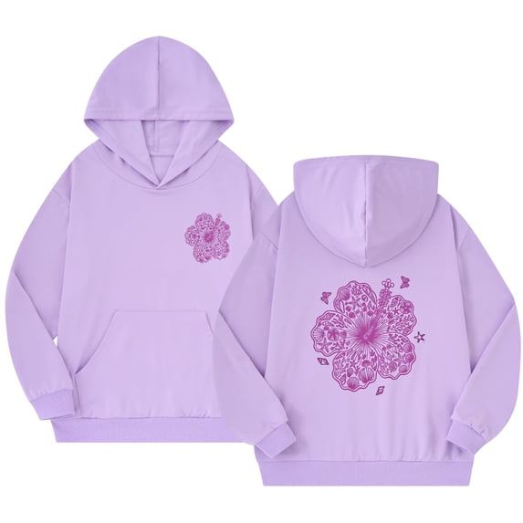 Aideaone Girls Graphic Hoodies Long Sleeve Pullover Sweatshirts with Pocket 7-14Y