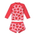 thumbnail image 1 of Aideaone Girls Rash Guard Swimsuit Long Sleeve Bathing Suit 2-Piece Set 3-10 Years, 1 of 5