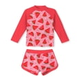 thumbnail image 1 of Aideaone Girls Rash Guard Swimsuit Long Sleeve Bathing Suit 2-Piece Set 3-10 Years, 1 of 5