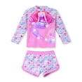 thumbnail image 1 of Aideaone Girls Rash Guard Swimsuit Long Sleeve Bathing Suit 2-Piece Set 3-10 Years, 1 of 5