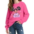 thumbnail image 1 of Aideaone Girls Sweatshirts Crewneck Cute Cartoon Graphic Pullover Long Sleeve Relaxed Fit Tops Rose Pink 5-14Years, 1 of 7