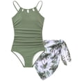 thumbnail image 1 of Aideaone Girls Swimsiut One-Piece with Cover Up Adjustable Straps Cut Out Swimwear Beach Bathing Suit Size 8-16, 1 of 7