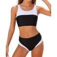 thumbnail image 1 of Aideaone Girls Swimsuit 2 Piece Color Block Swimwear Teen Bathing Suit Girl's Bikini Set Size 9-16Y, 1 of 8