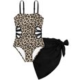 thumbnail image 1 of Aideaone Girls Swimsuit Quick Dry Cut Out One Piece Bathing Suit Adjustable Straps Swimwear with Cover Up Skirt Size 7-14, 1 of 1