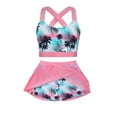 thumbnail image 1 of Girls 2 Piece Tankini Swimsuit Summer Boyshort Girls Bathing Suit with Shorts with Beach Skirt Swimwear 5-16 Years, 1 of 7