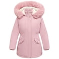 thumbnail image 1 of Aideaone Girls Winter Coats Heavyweight Kids Outerwear Warm Parka Puffer Jacket with Hood Pink 5-12Y, 1 of 9