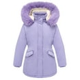 thumbnail image 1 of Aideaone Girls Winter Coats Heavyweight Kids Outerwear Warm Parka Puffer Jacket with Hood Purple 5-12Y, 1 of 9
