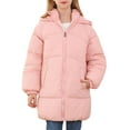 thumbnail image 1 of Aideaone Girls Winter Coats Hooded Puffer Jackets Medium Length Down-like Cotton Coats Snow Outwear 5-12Y, 1 of 8
