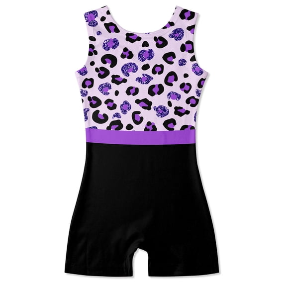 Aideaone Gymnastics Leotards for Girls Leopard Toddler Sparkle Dance Unitards 3-10T