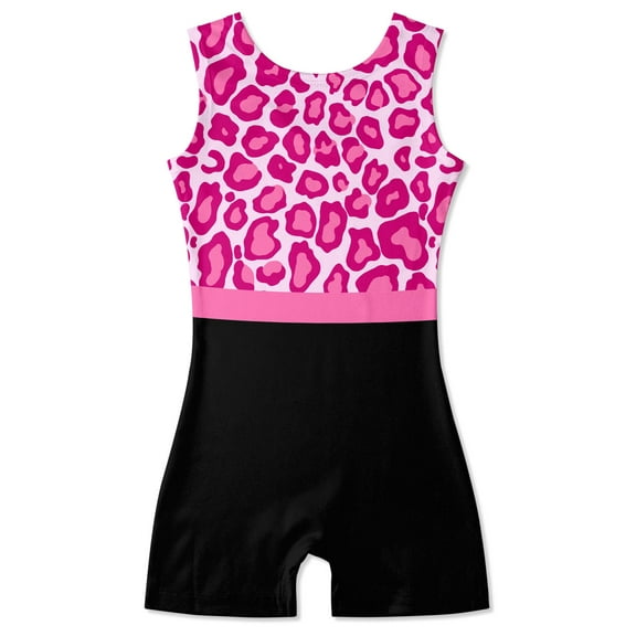 Aideaone Gymnastics Leotards for Girls Leopard Toddler Sparkle Dance Unitards 3-10T