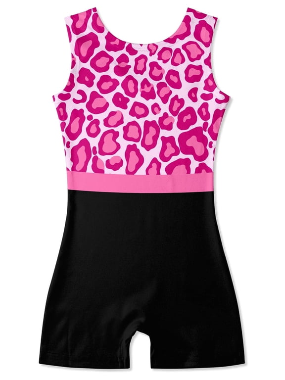 Gymnastics Leotards for Girls Leopard Toddler Sparkle Dance Unitards 3-10T