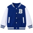 thumbnail image 1 of Aideaone Kids Baseball Jackets Boys Button up Toddler School Varsity Uniform Casual Sport Coat for Toddler Boy 3-6T, 1 of 7