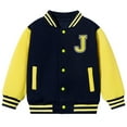 thumbnail image 1 of Aideaone Kids Baseball Jackets Boys Button up Toddler School Varsity Uniform Casual Sport Coat for Toddler Boy 3-6T, 1 of 8