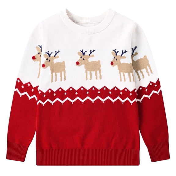 Aideaone Kids Christmas Sweater for Toddler Boys Girls Holiday Knitted Pullover