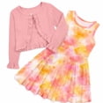 thumbnail image 1 of Aideaone Little Girls Sleeveless Dress with Ruffle Cardigan 2 Piece Set Butterfly Print 5 to 12, 1 of 6