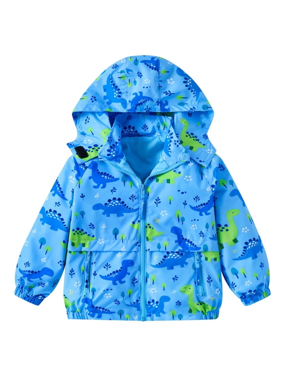 Toddler Boys Girls Rain Jackets Waterproof Hooded Lightweight Kids Raincoats Windbreakers 2-8T