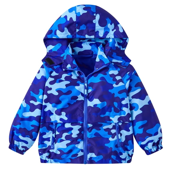 Aideaone Toddler Boys Girls Rain Jackets Waterproof Hooded Lightweight Kids Raincoats Windbreakers 2-8T