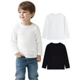 thumbnail image 1 of Aideaone Toddler Boys Long Sleeve Shirts Kids Basic Cotton T-Shirts 2PC Crewneck Tees for Boys 2-7T, 1 of 5