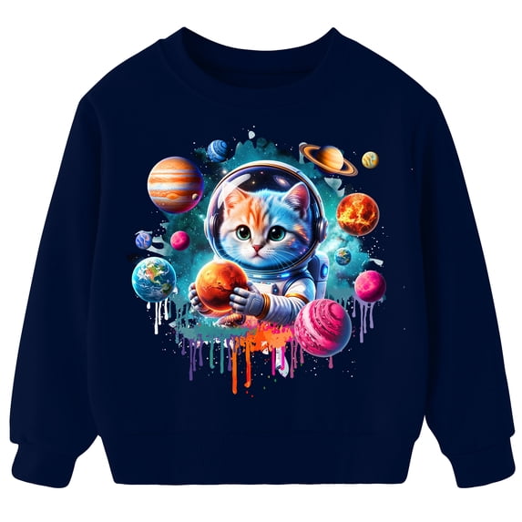 Aideaone Toddler Boys Sweatshirt Kids Long Sleeve Tops Crewneck Pullover