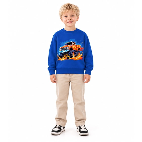 Aideaone Toddler Boys Sweatshirt Kids Long Sleeve Tops Crewneck Pullover