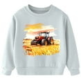 thumbnail image 1 of Aideaone Toddler Boys Sweatshirt Long Sleeve Boys Tractor/Truck Printed Sweatshirt Kids Crewneck Pullover Tops 3-6T, 1 of 8