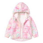 Toddler Fleece Jacket Zip up Baby Boys Girls Hooded Winter Coat Long Sleeve Kids Thick Warm Outerwear