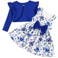 thumbnail image 1 of Aideaone Toddler Girls Dress Sleeveless Floral with Ruffle Cardigan 2 Piece Outfit Set 2-6T, 1 of 7