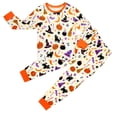 thumbnail image 1 of Aideaone Toddler Girls Halloween Pajamas Set 2 Piece Long Sleeve Printed Sleepwear Cute Kids Girls Clothes for 2-8Y, 1 of 8