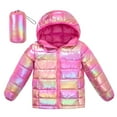 thumbnail image 1 of Aideaone Girls Puffer Jacket Packable Lightweight Down-Alternative Hooded Winter Coat Shiny Outerwear for Kids 4-12Years, 1 of 9