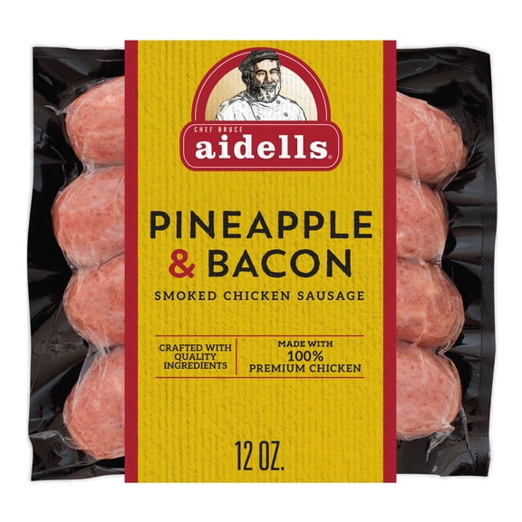 Aidells Pineapple & Bacon Smoked Chicken Sausage Links, 12 oz, 4 Count