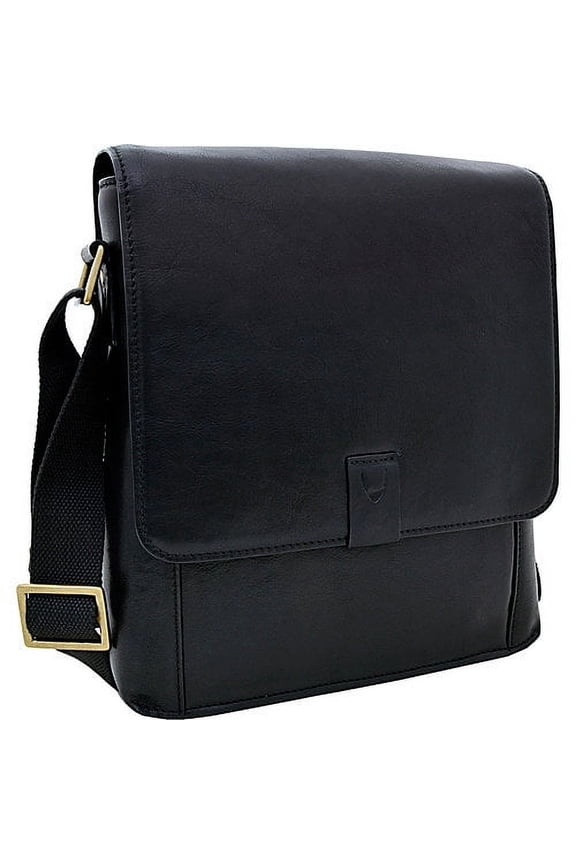 Aiden Black/Beige/Brown Leather Medium Vertical Messenger Bag