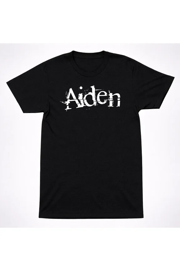 Aiden Distressed Logo Shirt Emo Post-Hardcore Music Scratchy shirt Gothic t-shirt