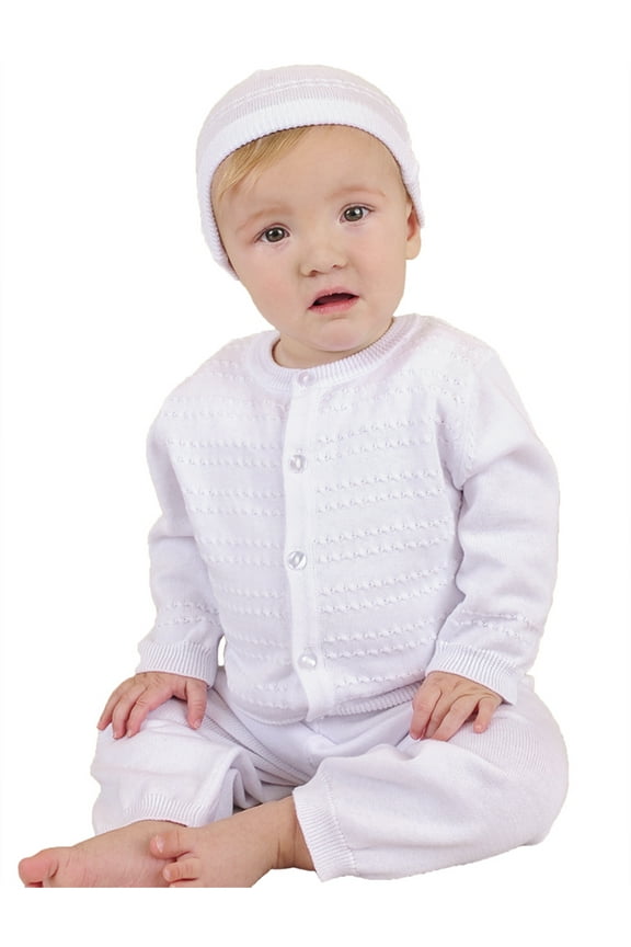 Aiden Knit Christening Baptism Blessing Outfit for Boys