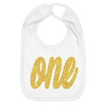 Aiden's Corner Handmade Cute Baby Boy Girl 1st Birthday One Gold First Party Smash Cake Bibs (One Gold White)