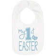 thumbnail image 1 of Aiden's Corner Handmade Cute First Baby Boy Girl My 1st Easter Holiday Bib (Lt Blue White), 1 of 4