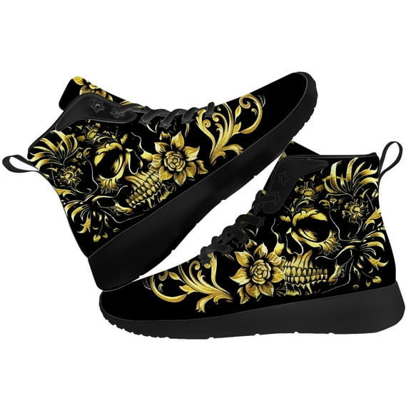 Aidian Mens Skull High Top Shoes High Top Sneakers Size 8.5