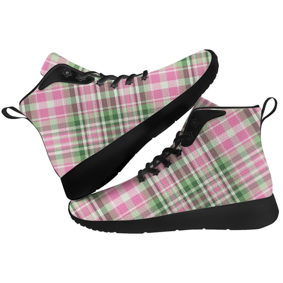 Aidianart Buffalo Plaid High Top Sneakers Womens High Top Shoes Size 16