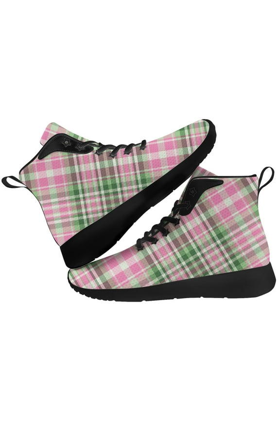 Buffalo Plaid High Top Sneakers Womens High Top Shoes Size 16