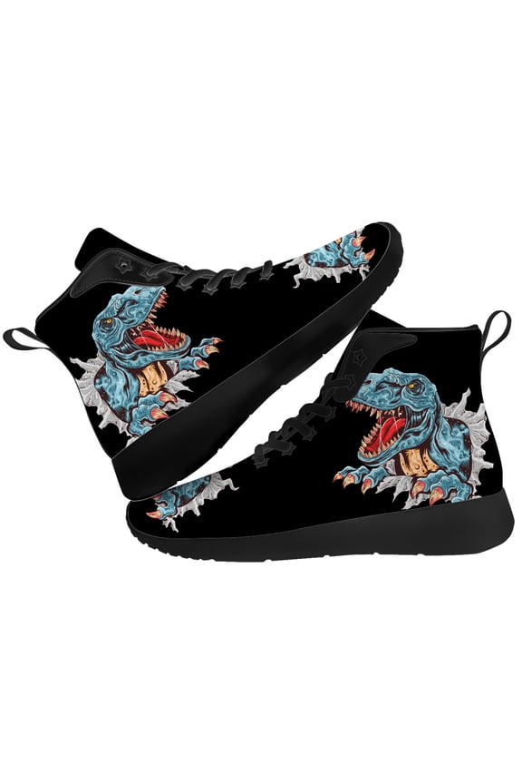 Dinosaur High Top Sneakers Mens High Top Shoes Size 8