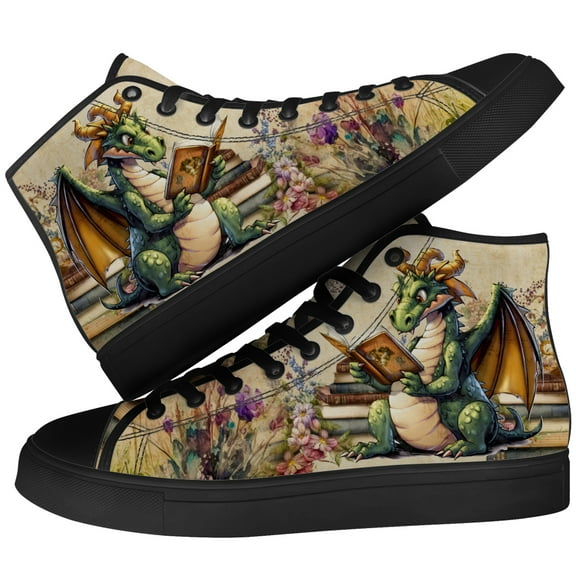 Aidianart Dragon High Top Shoes Mens High Top Canvas Sneakers Size 8
