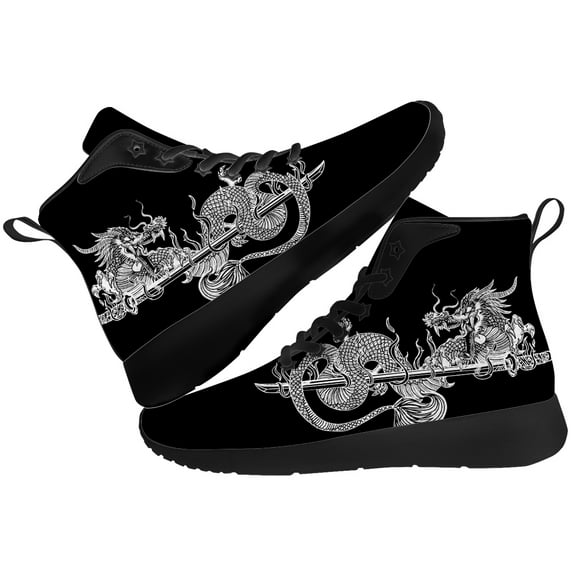 Aidianart Dragon High Top Sneakers Mens High Top Shoes Size 4