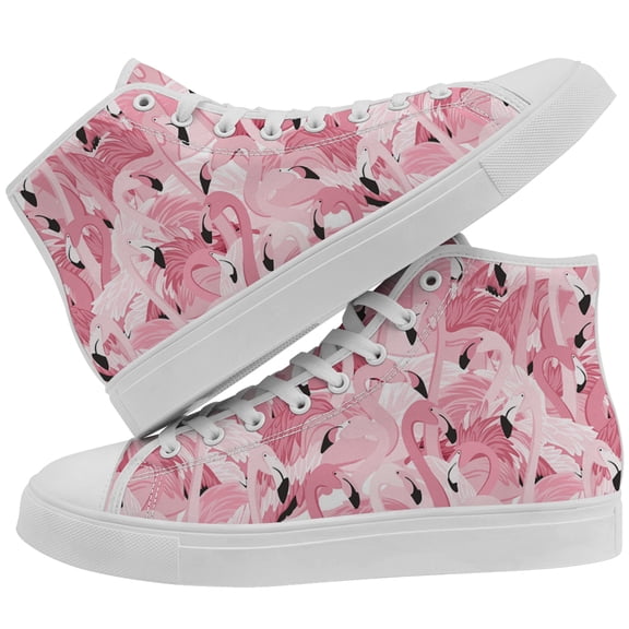 Aidianart Flamingo High Top Canvas Sneakers Womens High Top Shoes Size 7
